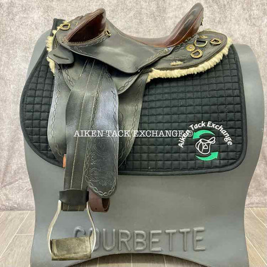 2012 Trevor James Northern Champion Drafter Australian Endurance Saddle, 16" Seat, Wide Tree - Full QH Bars