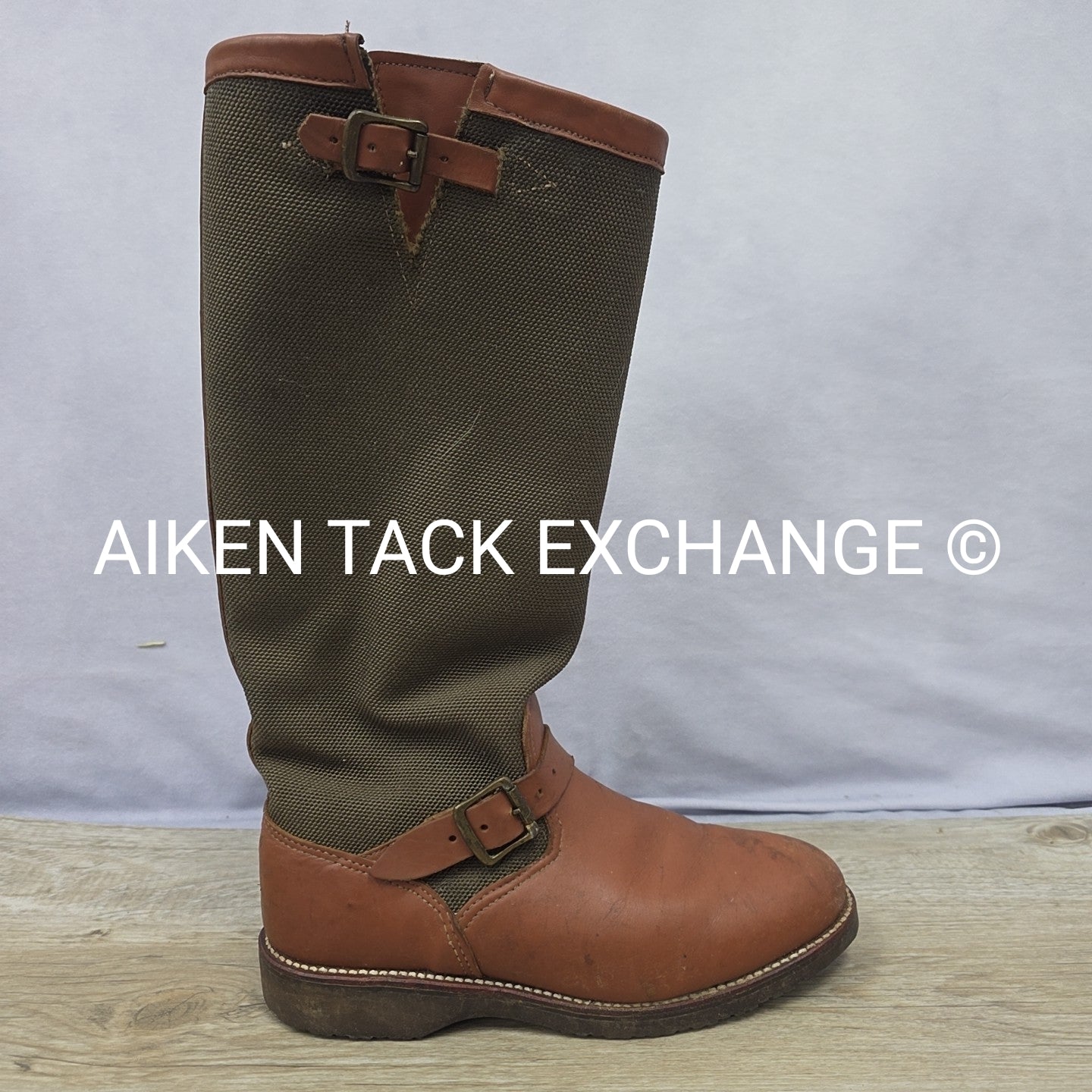 Chippewa Snake Proof Pull On Leather Buckle Boots, Size 8.5