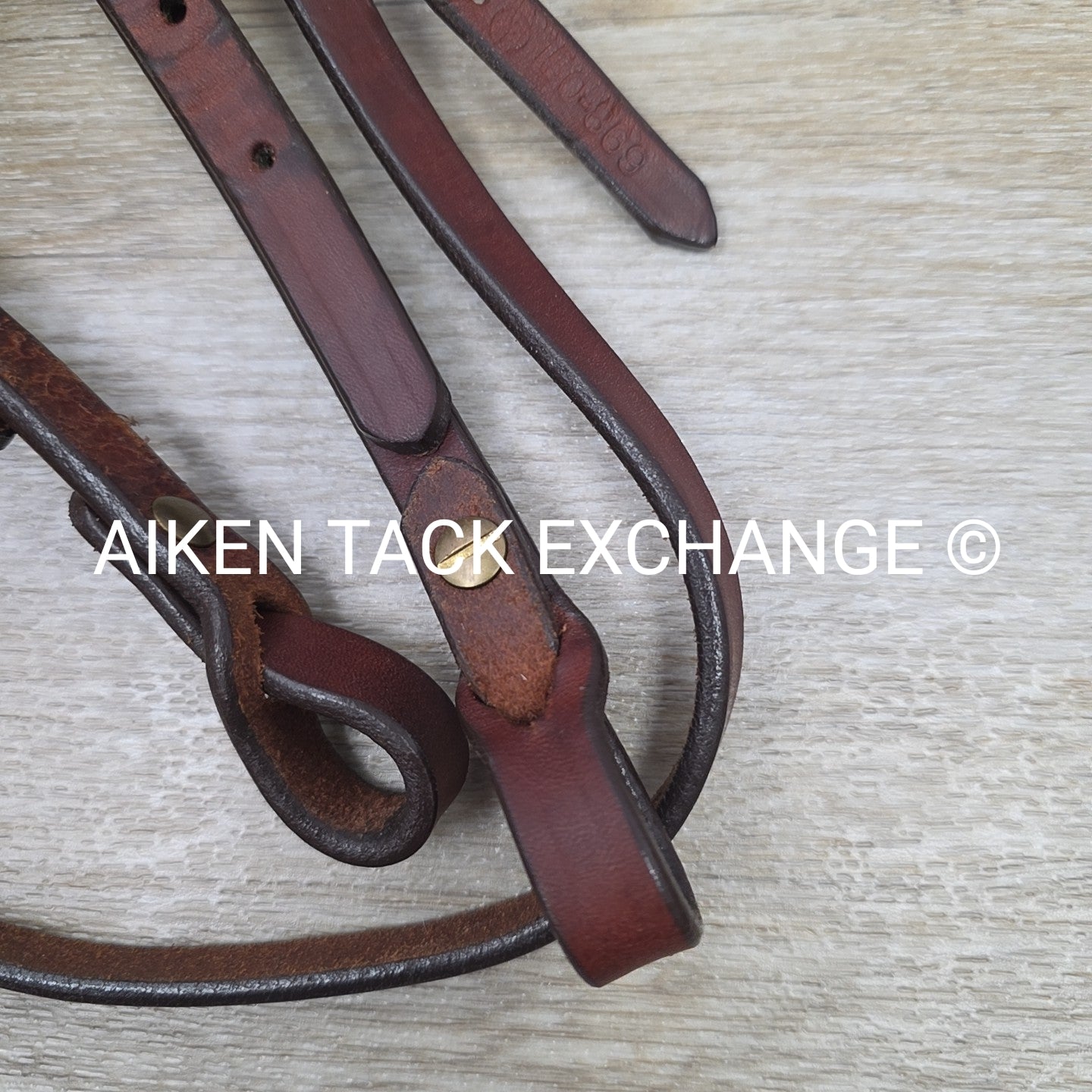 Circle Y Browband Headstall with Matching Reins, Brown, Size Full
