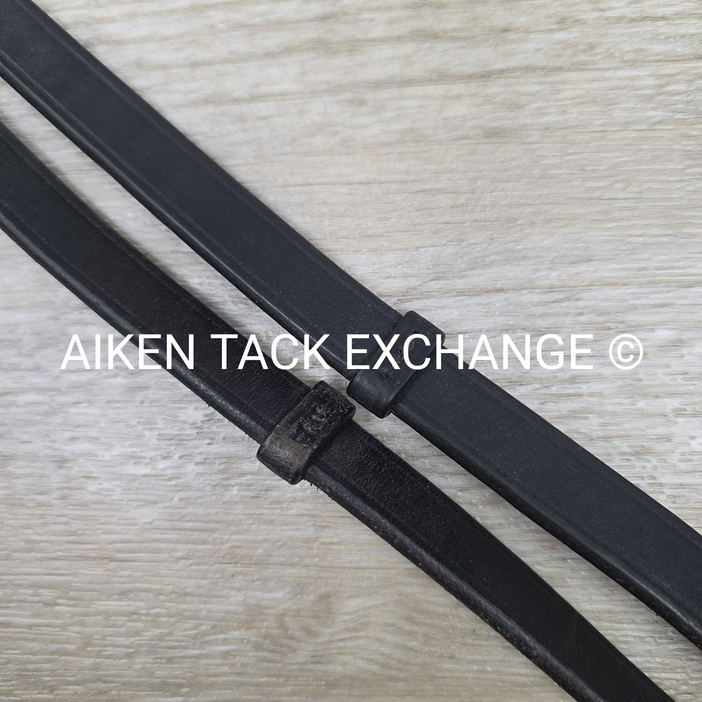 Leather Reins with Hand Stops, Black, Size Full