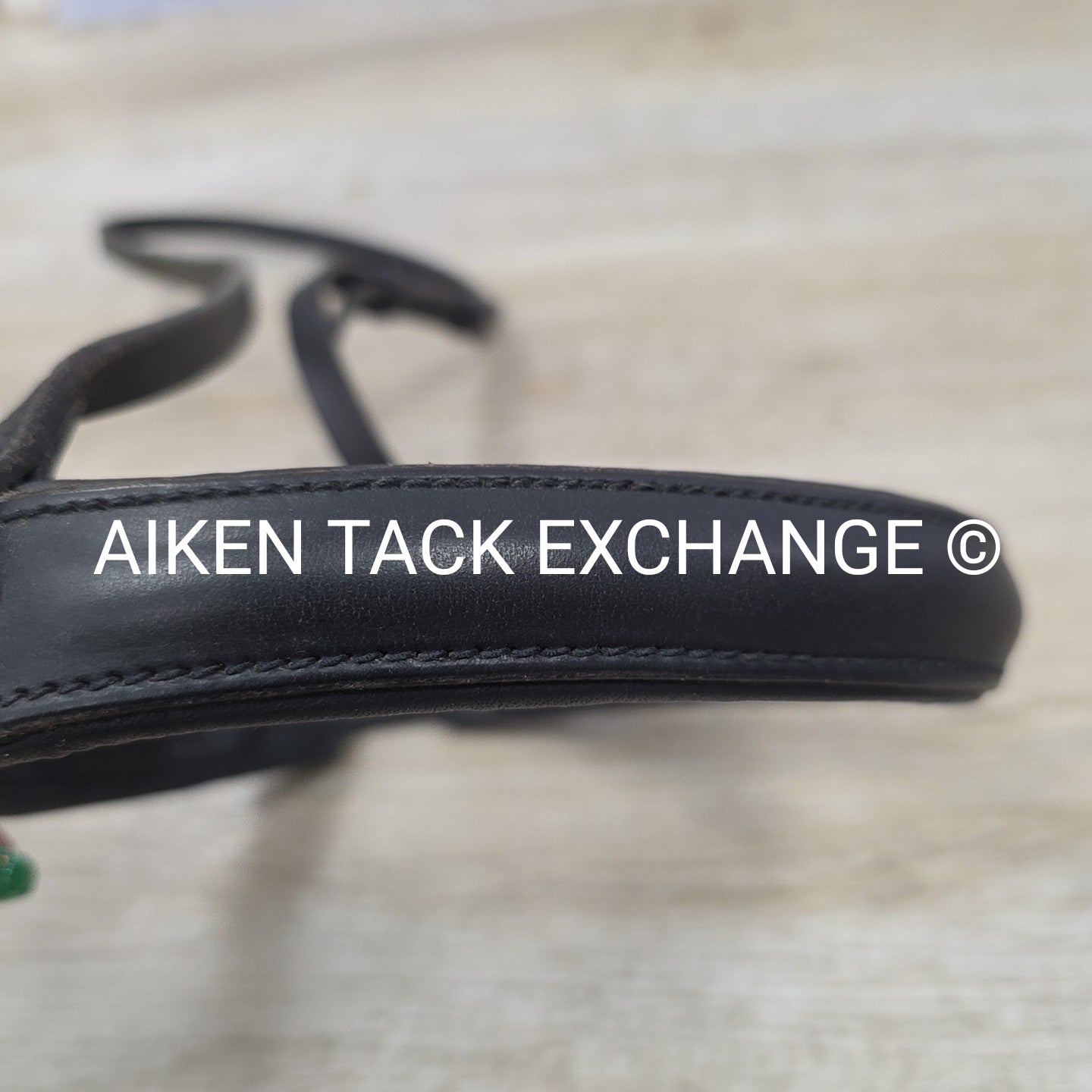 Tony Slatter Saddlery Noseband & Curb Rein, Black, Size Full