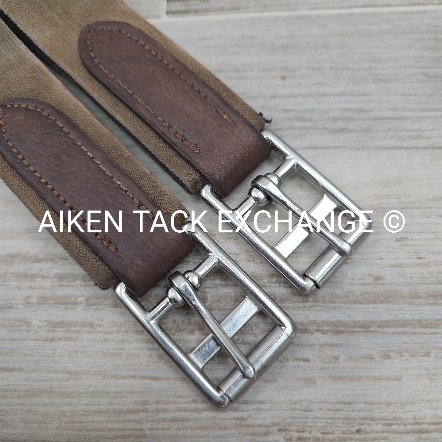 CWD Classic Leather Girth with Double End Elastic, Brown, 52"