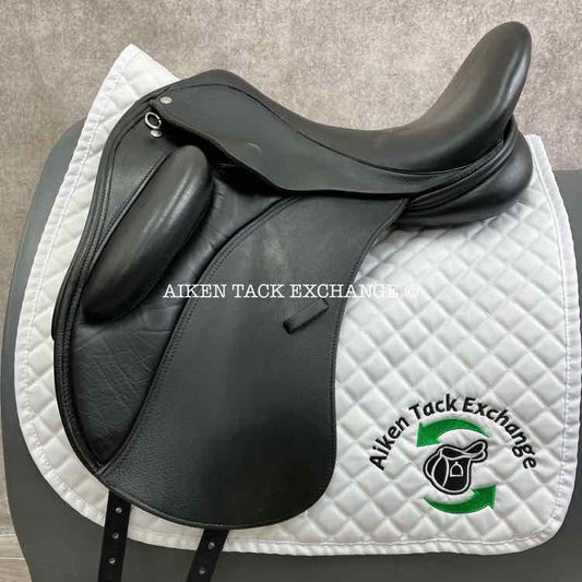 2018 Custom Saddlery Wolfgang Solo MKII Monoflap Dressage Saddle, 18" Seat, Adjustable Tree, Wool Flocked Panels