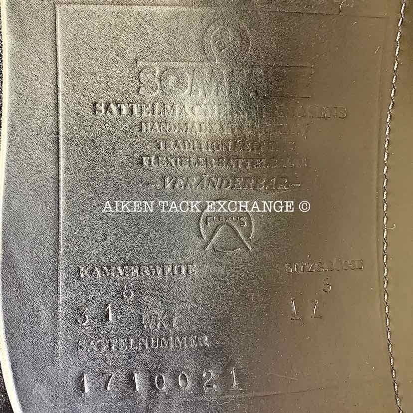 2017 Sommer Espirit Dressage Saddle, 17.5" Seat, 31.5 Tree - Wide (Adjustable), Wool Flocked Panels