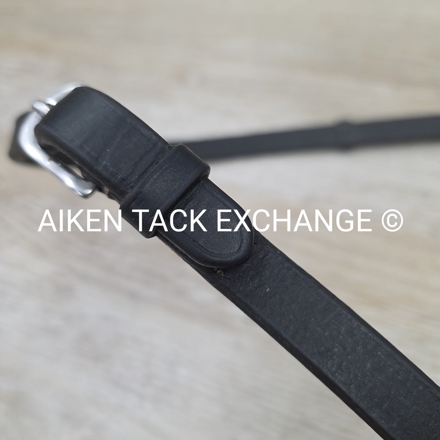Leather Reins with Hand Grips, Black, 58"