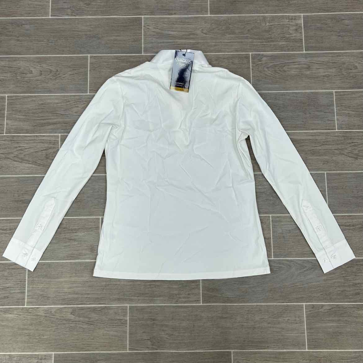 Ovation Elegance Long Sleeve Show Shirt, White, Size Large