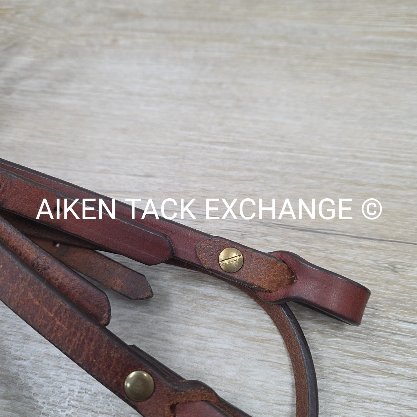 Circle Y Browband Headstall with Matching Reins, Brown, Size Full