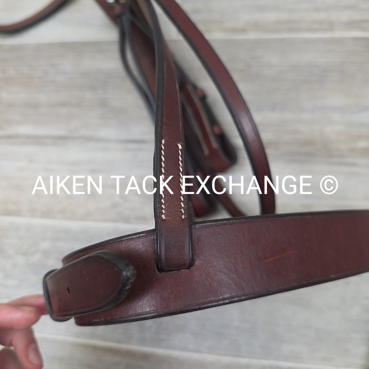 Showmark Flat Hunt Bridle with Laced Reins, Brown, Oversize