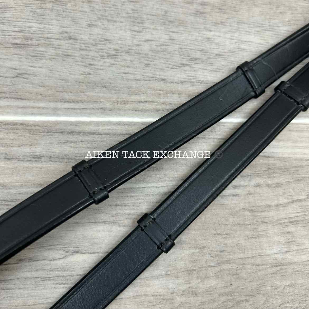 KL Select Flexion Rolled Snaffle Bridle with Reins, Black, Size Full