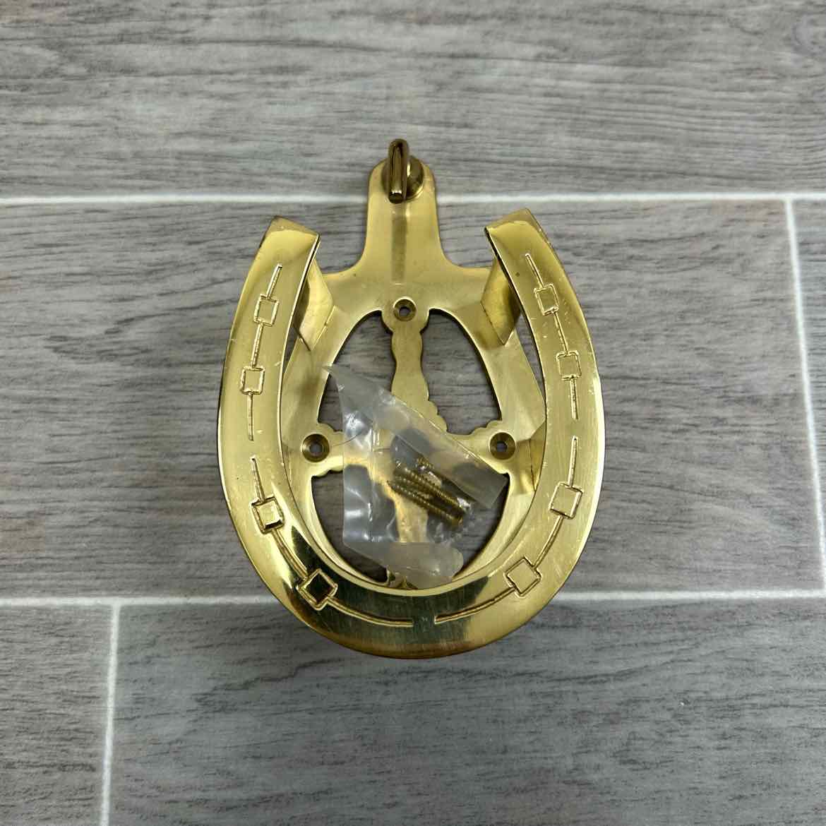 Brass Double Horseshoe Bridle Rack