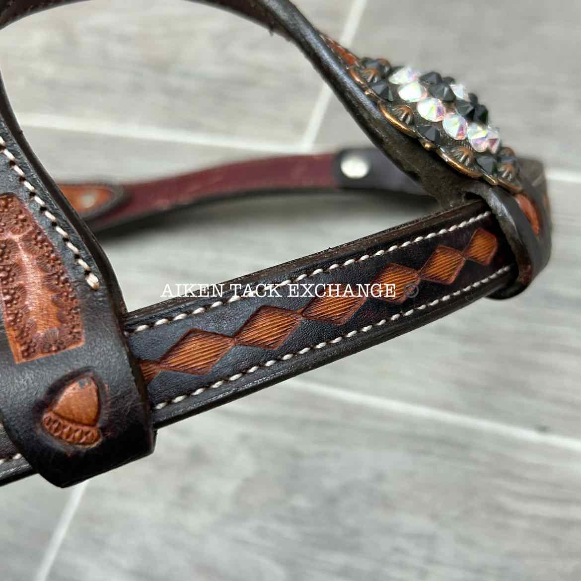 One Ear Western Headstall with Bling