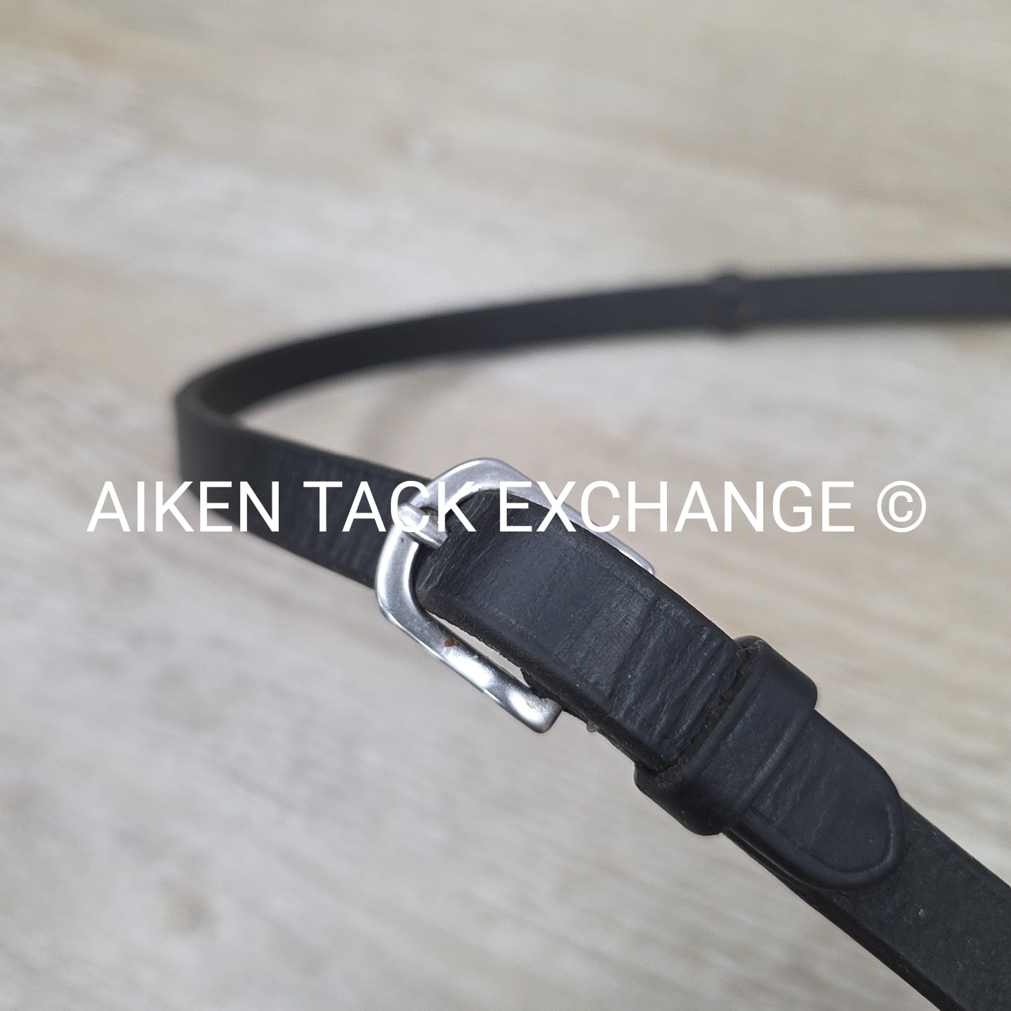 Leather Reins with Hand Grips, Black, 58"