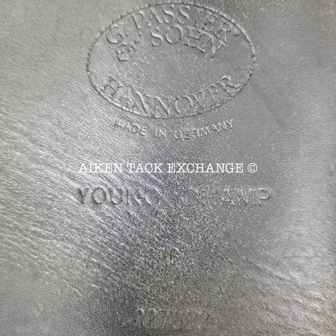 2000 Passier Young Champ Dressage Saddle, 16" Seat, Short Flap, W/XW Tree, Wool Flocked Panels