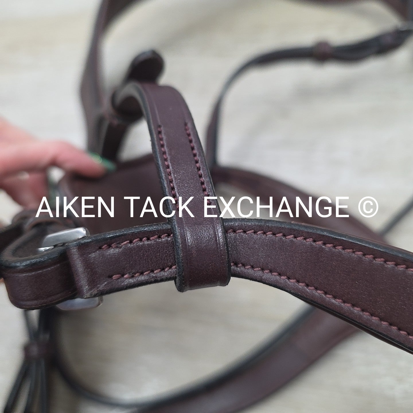 Artemis Equestrian Victory Bridle, Missing Browband, No Reins, Brown, Oversize