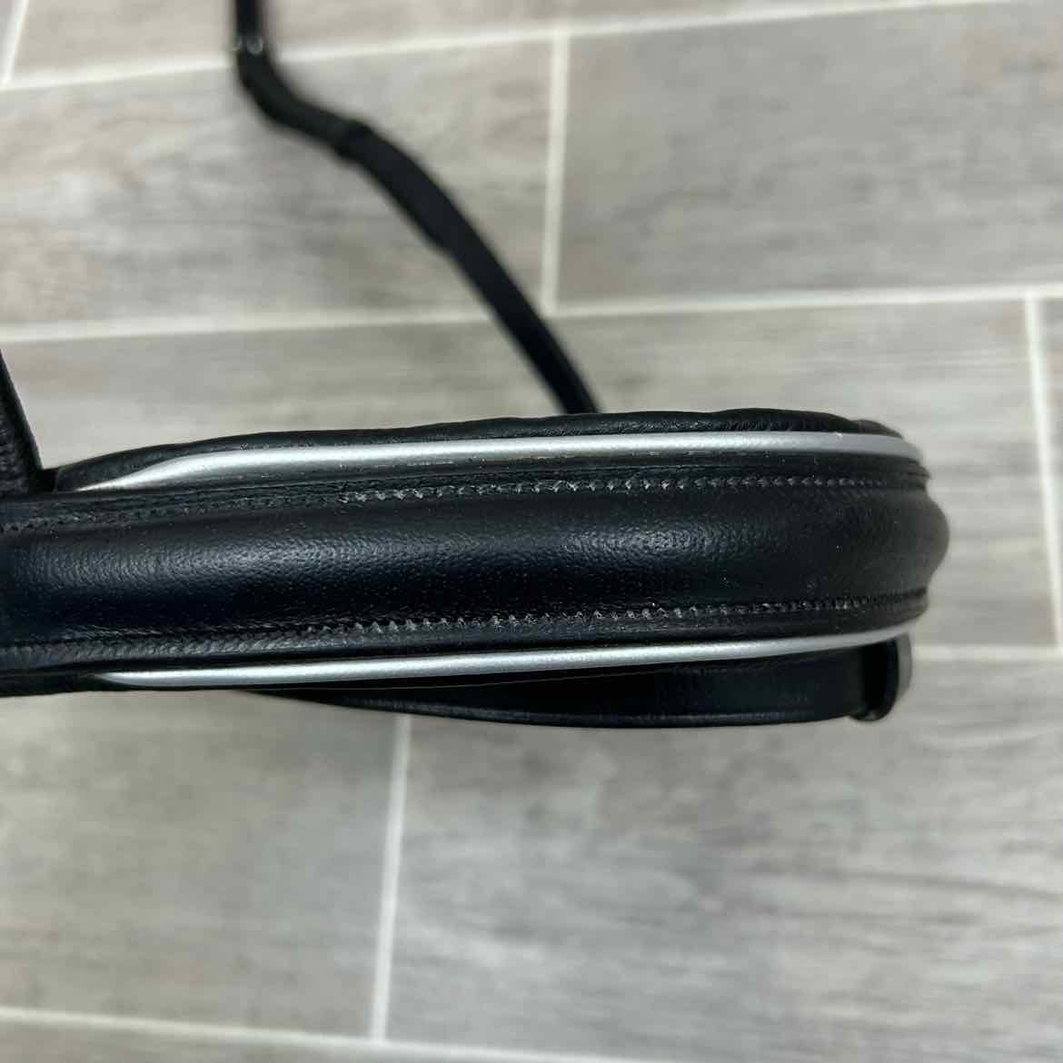 Padded Plain Rashed Flash Noseband, Black & Silver, Oversize