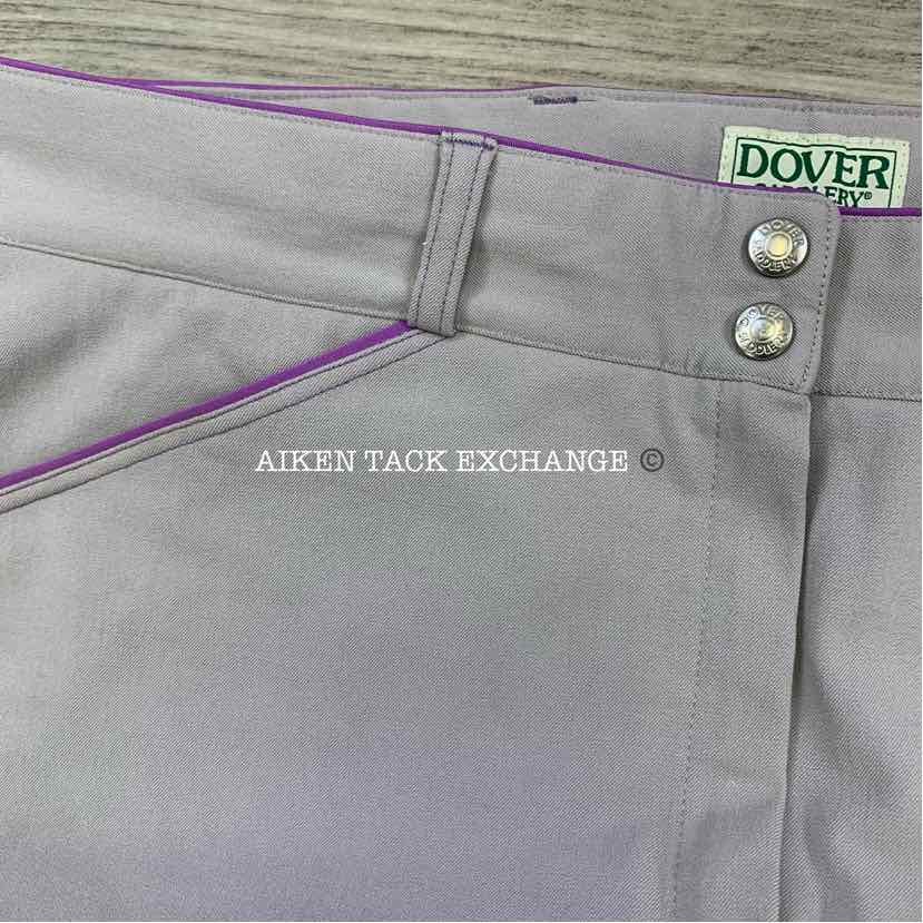 Dover Saddlery Wellesley Knee Patch Breeches Fog/Amethyst, 34