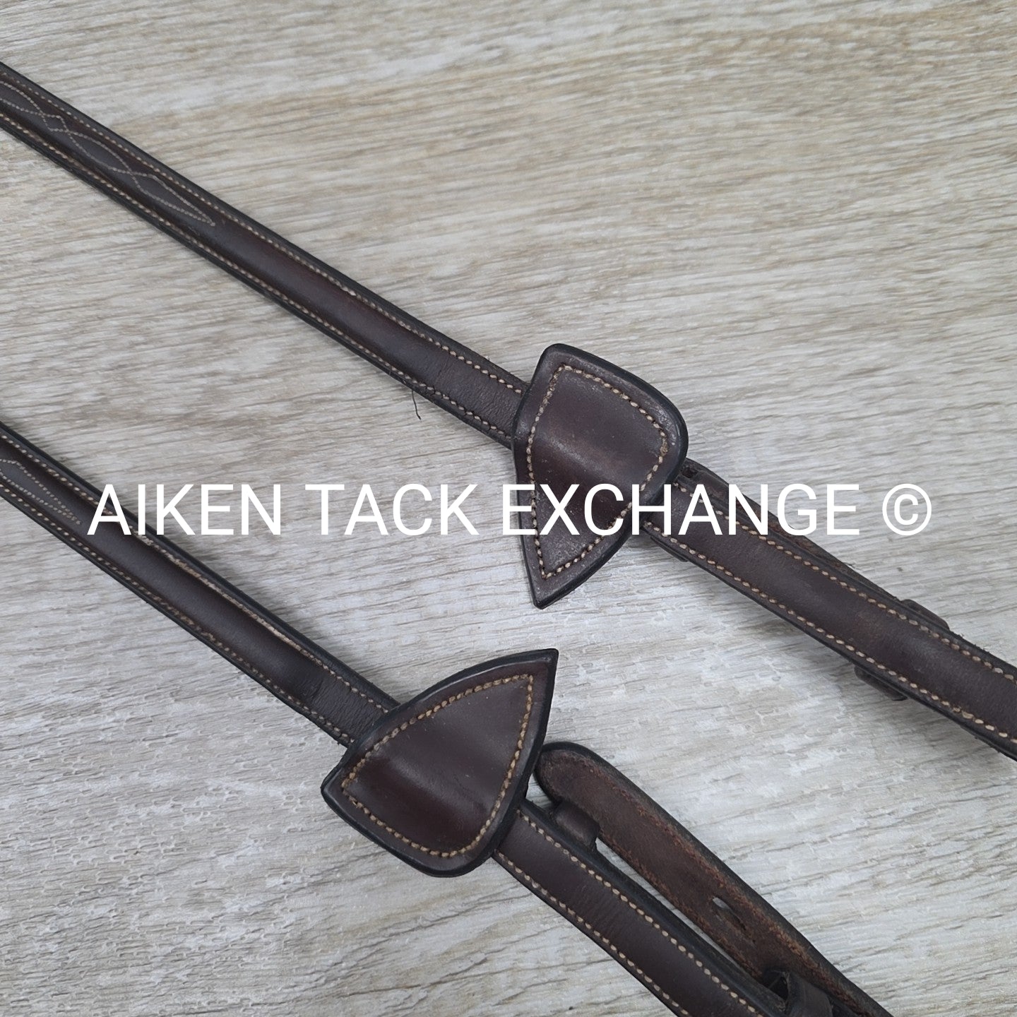 Dy'on Flash Noseband Bridle and Snap Hook with Matching Rubber Reins, Brown, Siz