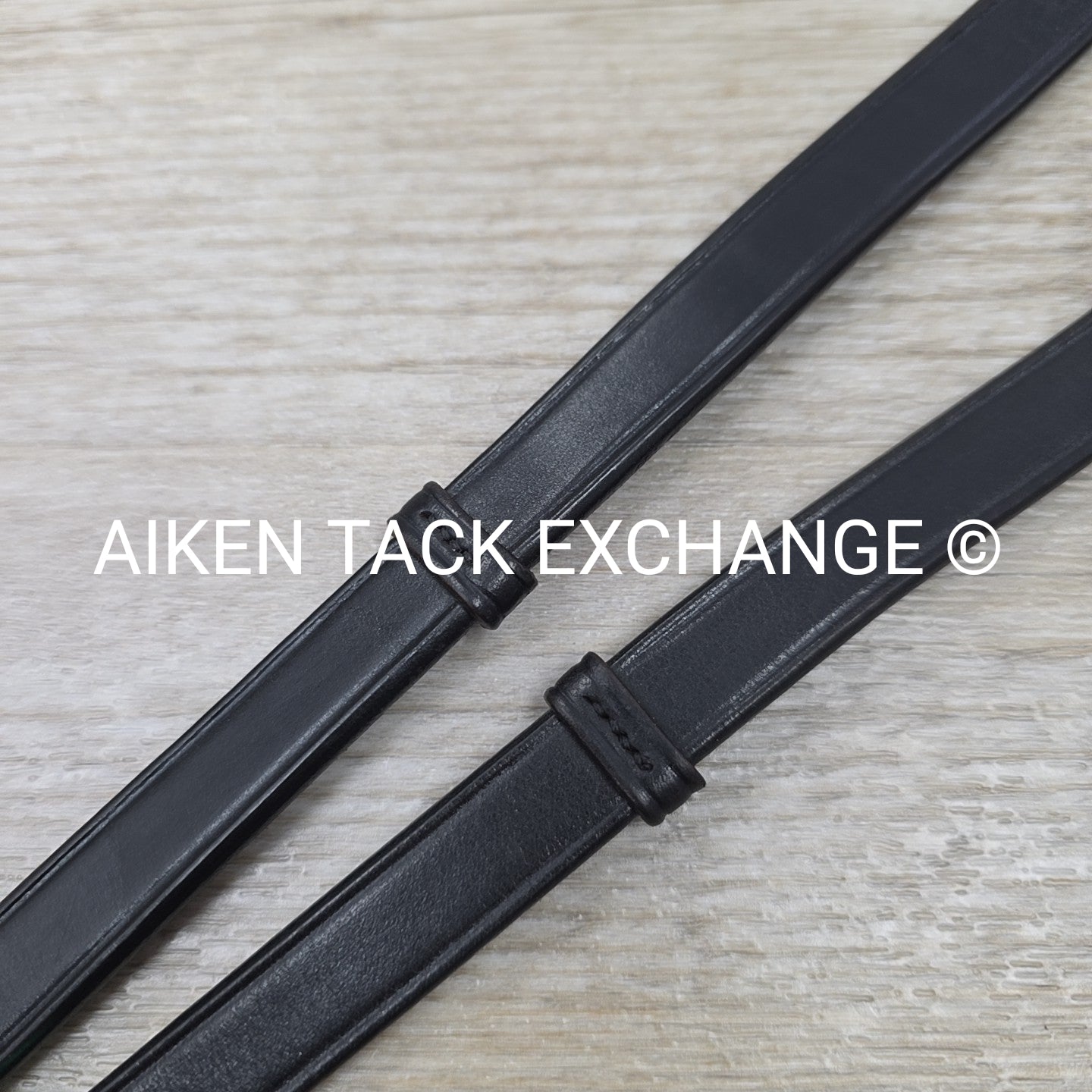 Bobby's English Tack Leather Reins with Hand Stops, Black, 54"