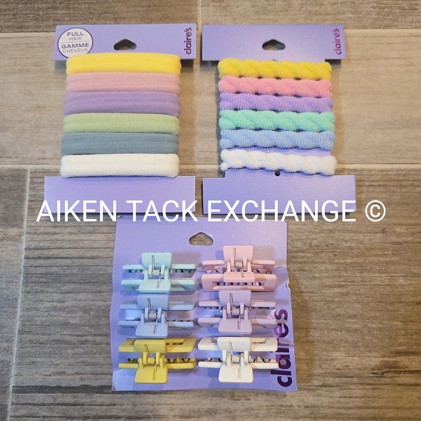 Claire's Hair Bundle - 1 Set of Claw Clips, 2 Scrunchie Sets