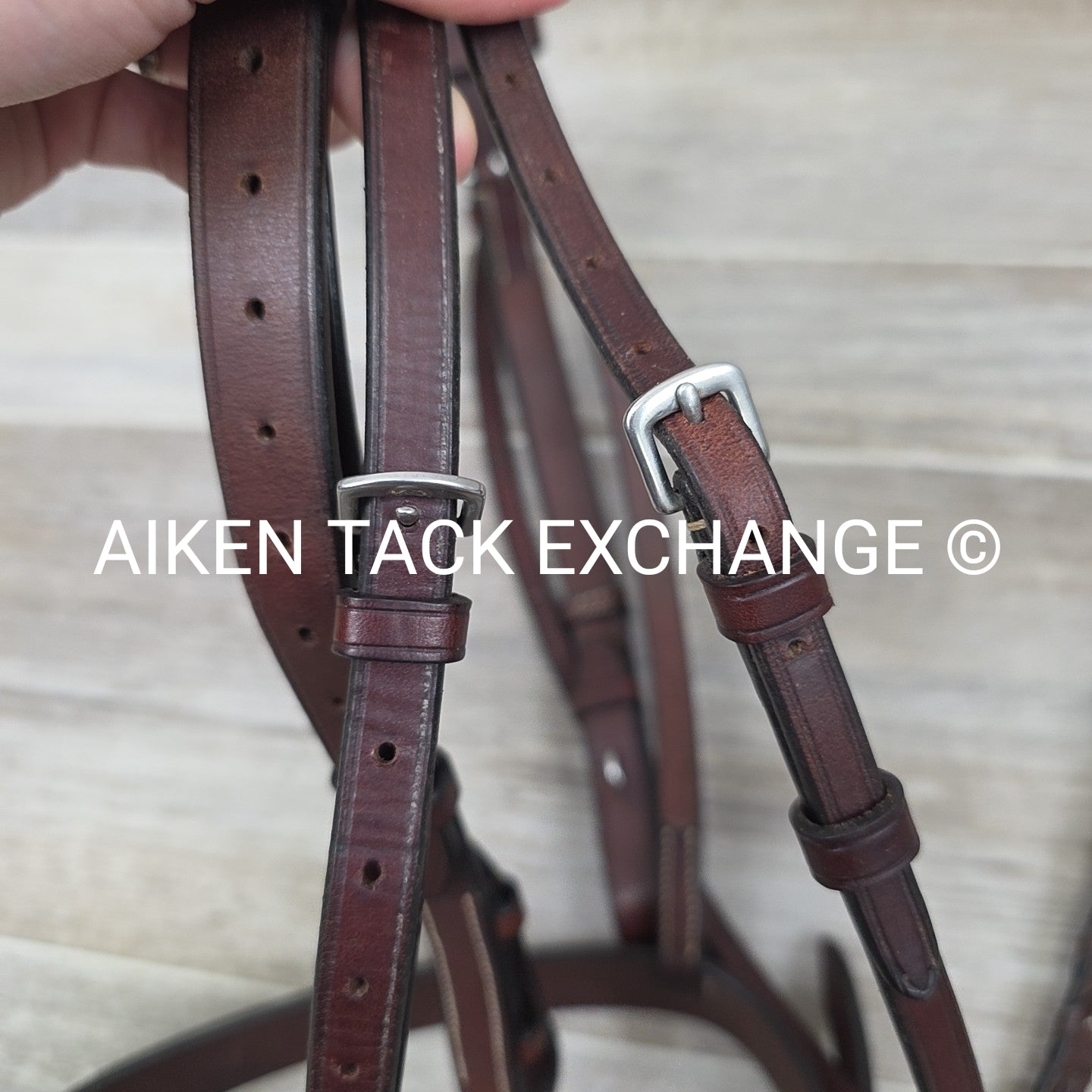 Showmark Flat Hunt Bridle with Laced Reins, Brown, Oversize
