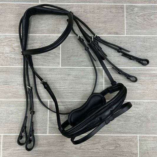 Stubben Switch 2-in-1 Snaffle & Weymouth Bridle, Black, Size Full
