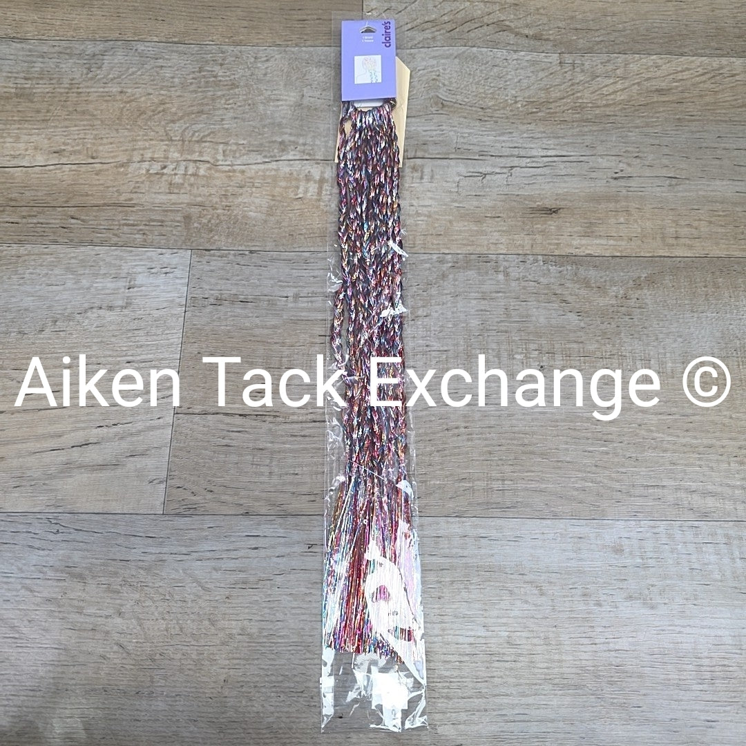 Claire's Braided Faux Hair Tinsel Extension with Hair Tie