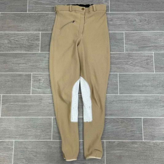 TuffRider Ribbed Knee Patch Breeches, Tan, Women's 26