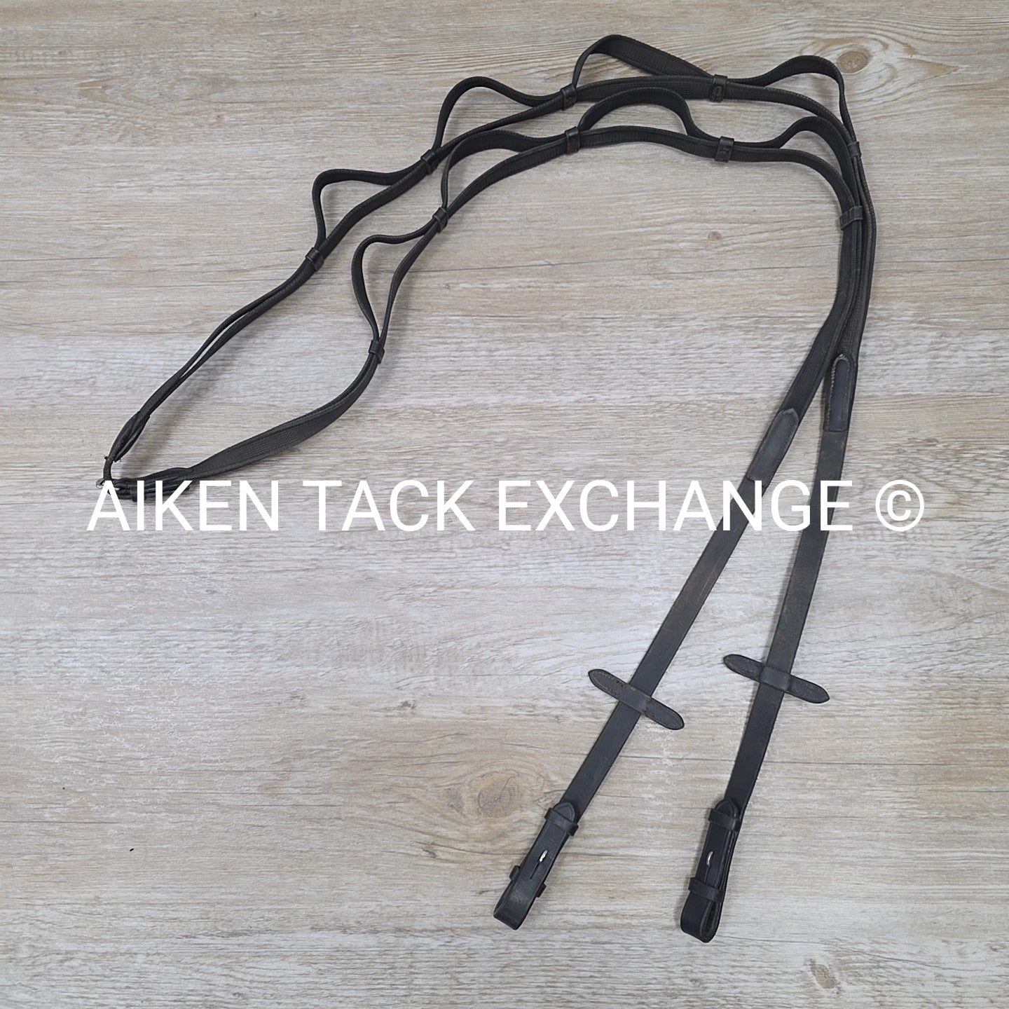Double Layer Grip Anti-Slip Reins with Hand Loops, Black, 54"