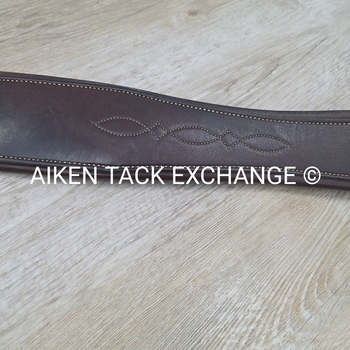SmartPak Fancy Stitch Girth with Elastic on One Side, Brown, 48"