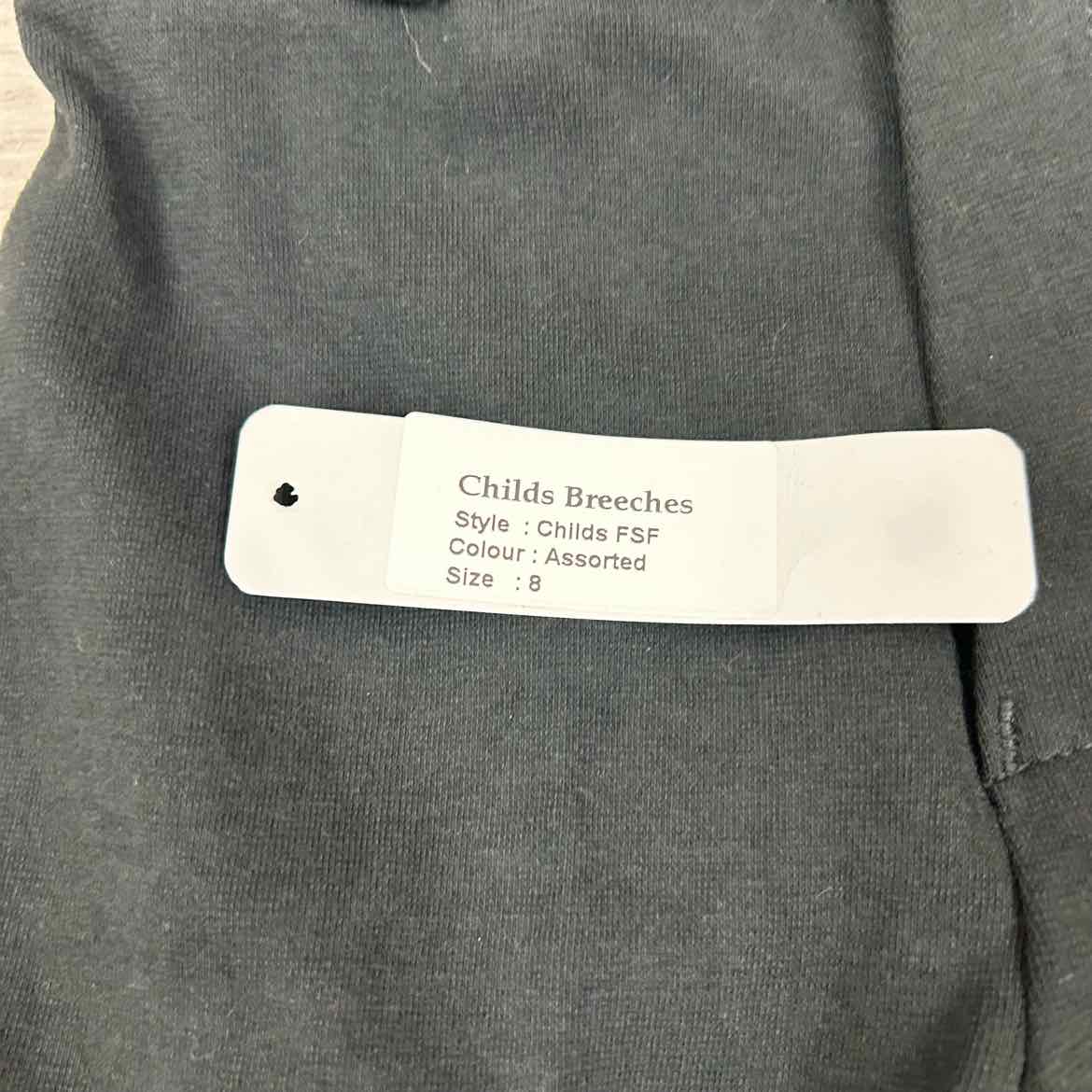 Eqituff Children's Knee Patch Breeches, Black, Size 8, Brand New