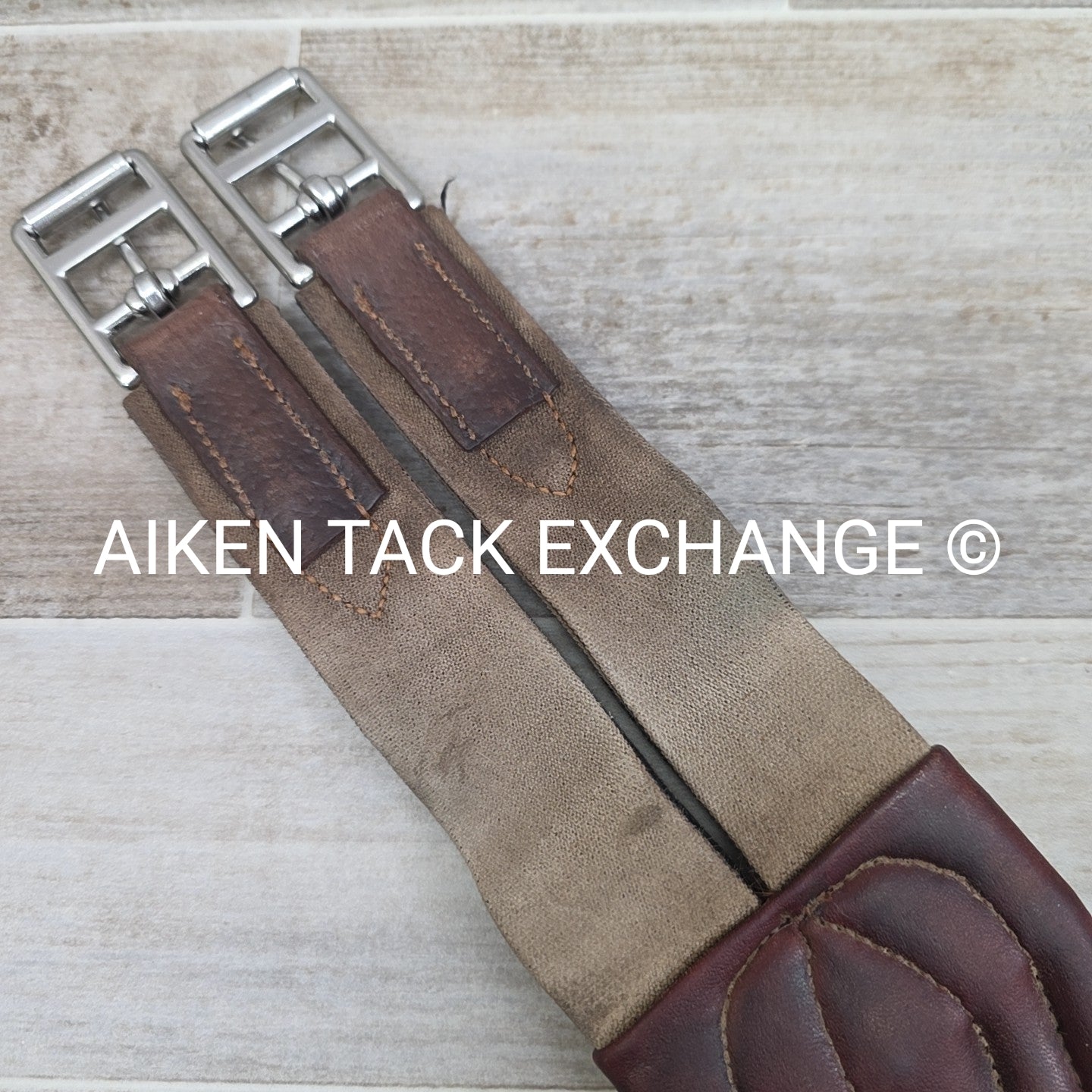 CWD Classic Leather Girth with Double End Elastic, Brown, 52"