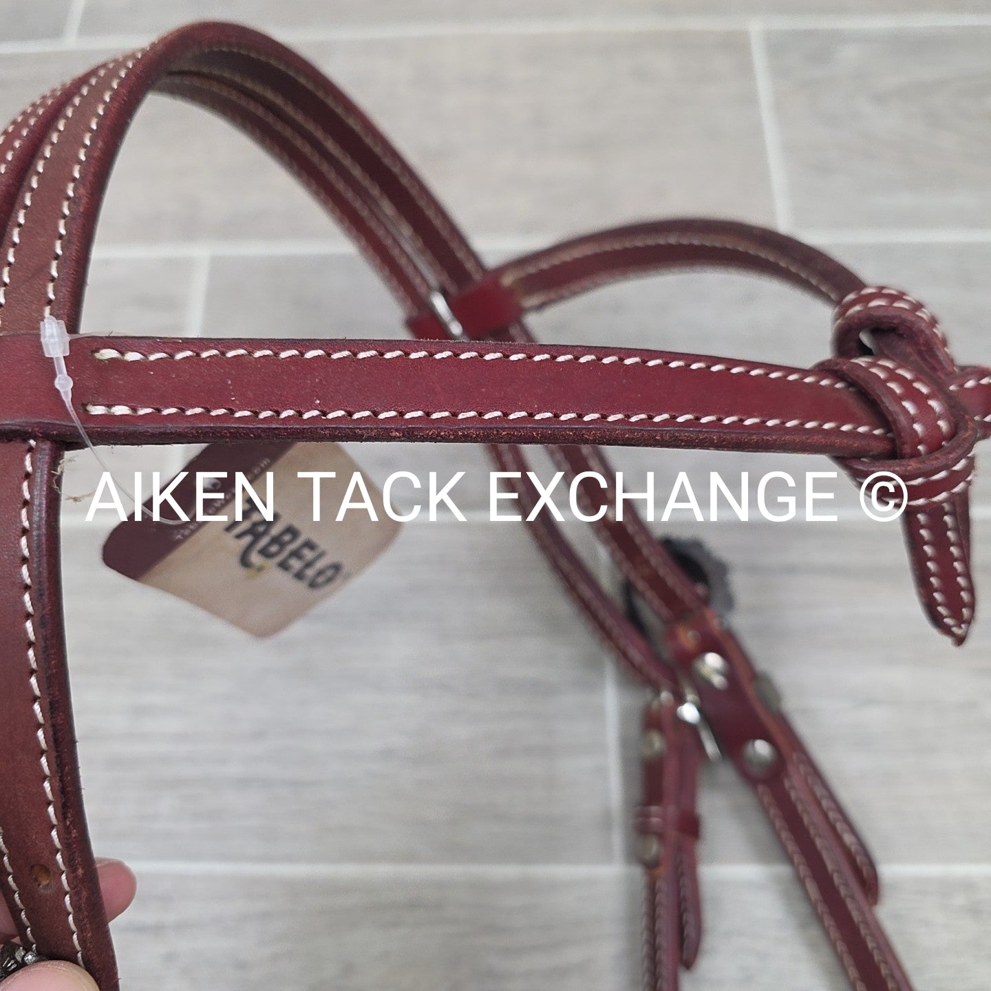 Tabelo Knotted Brow Headstall, No Reins, Brown, Size Full