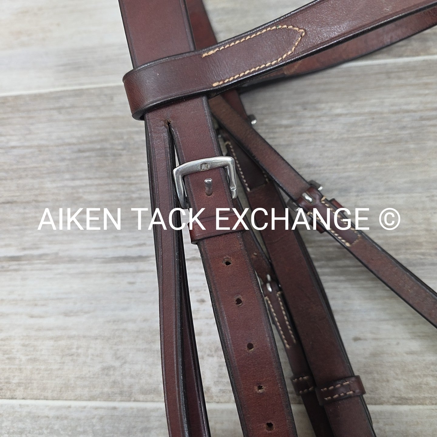 Showmark Flat Hunt Bridle with Laced Reins, Brown, Oversize