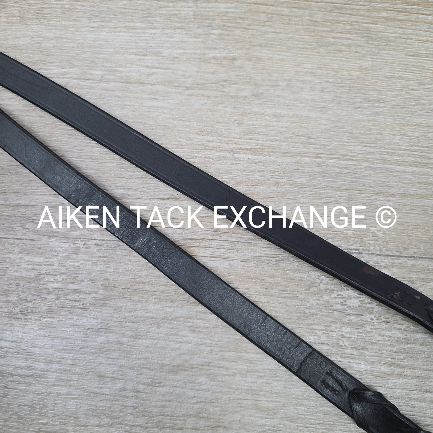 Flat Laced Reins, Black, 54"
