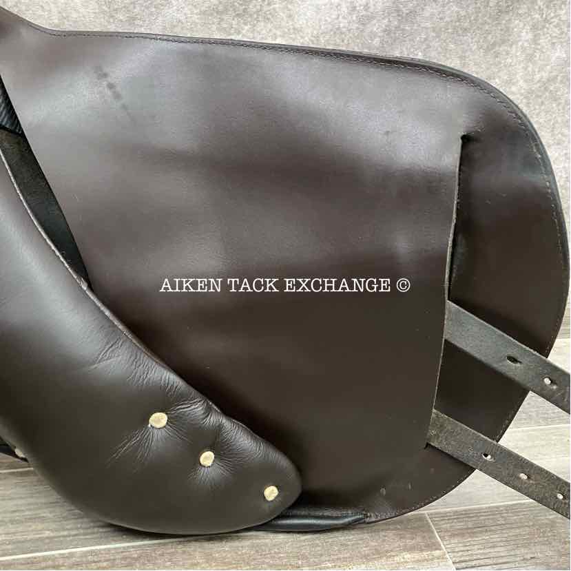 2014 Custom Saddlery Monte Carlo Monoflap Jump Saddle, 17" Seat, Forward Flap, Adjustable Tree, Wool Flocked Panels