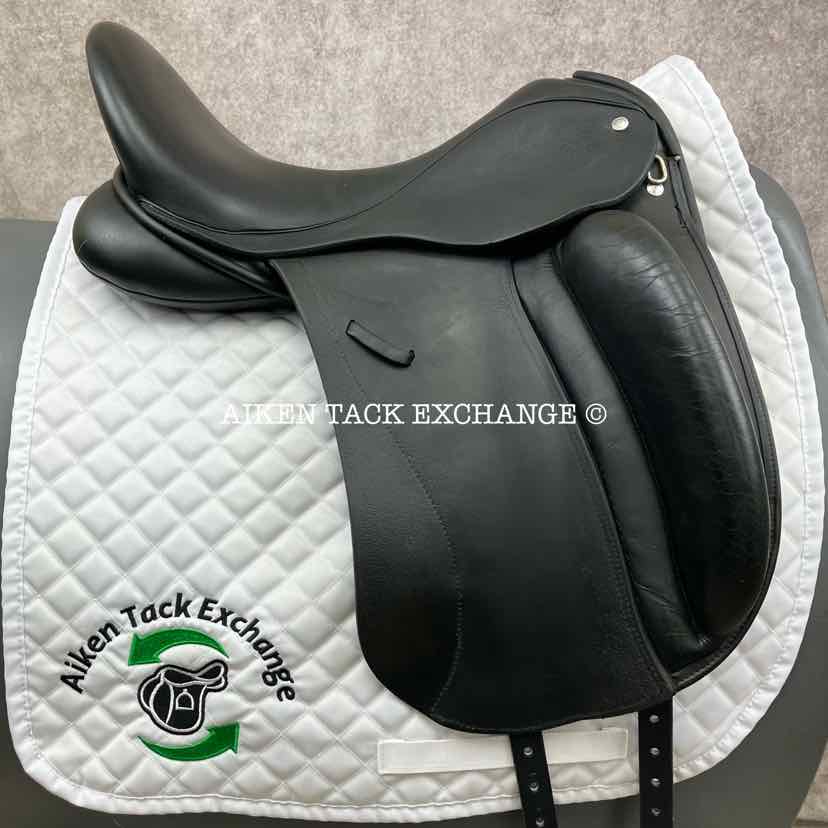 2013 Custom Saddlery Wolfgang Constanze Monoflap Dressage Saddle, 17.5" Seat, Adjustable Tree, Wool Flocked Panels