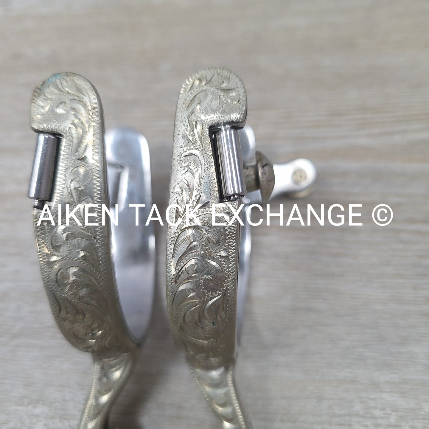 Engraved Western Rowel Spurs, No Straps