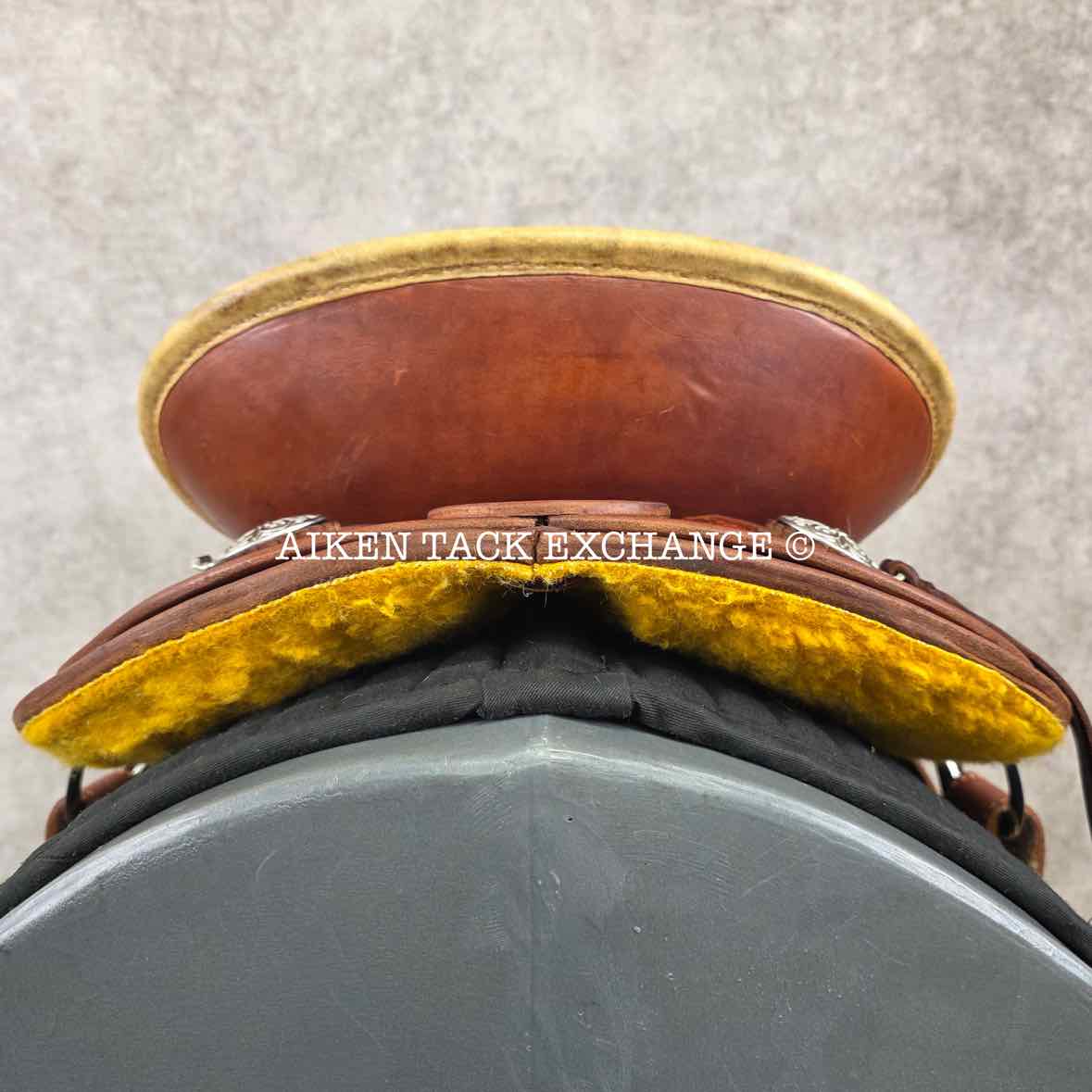 RW Bowman Mike Branch Natural Ride Western Saddle, 16" Seat, Wide Tree - Full QH Bars