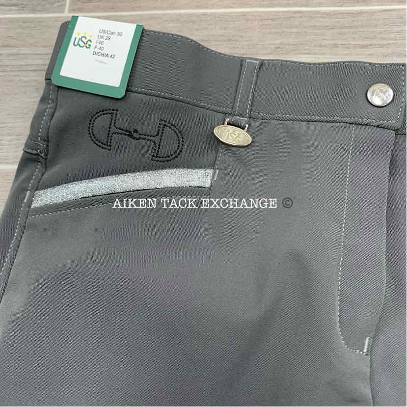 KL Select USG "Meghan" Silicone Full Seat Breeches, Size 30 R