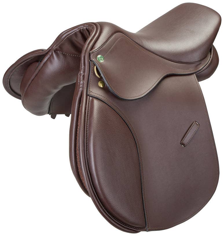 HDR - Henri De Rivel Vegan-X Junior Close Contact Saddle: Havana / Regular / 15 3/4