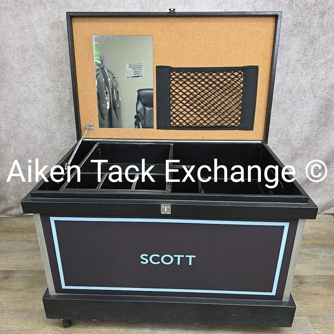 Wooden Tack Trunk on Wheels - 32" L x 22" H x 20" W