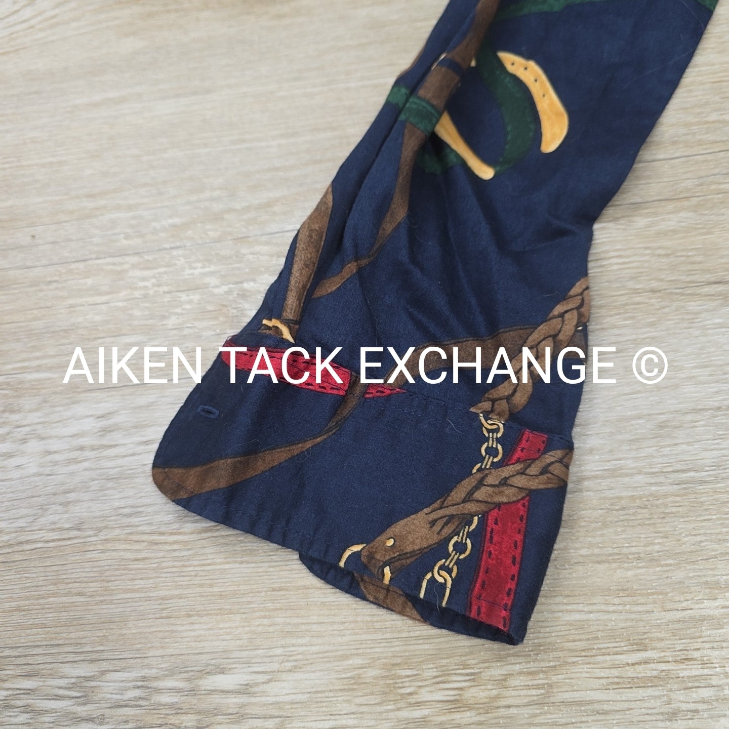 Lauren by Ralph Lauren Equestrian Print Long Sleeve Top, Size Medium