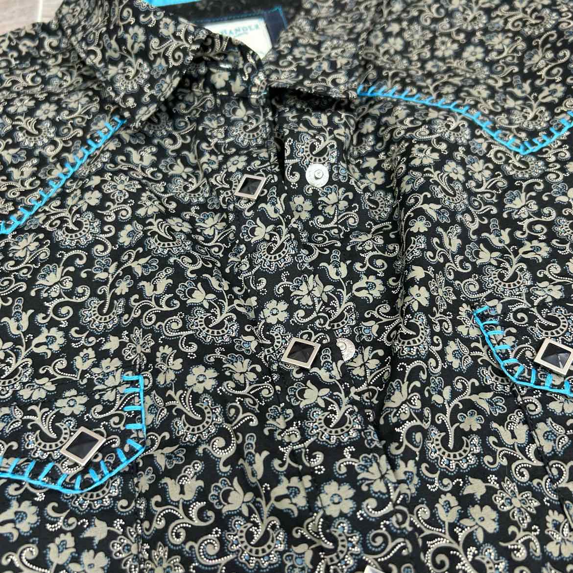 Rough Stock by Panhandle Long Sleeve Western Snap Top, Size Large