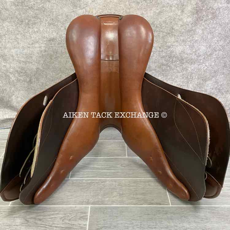 2001 Prestige Hippos Red Fox Close Contact Jump Saddle, 18" Seat, 33 Tree - Medium (Adjustable), Wool Flocked Panels