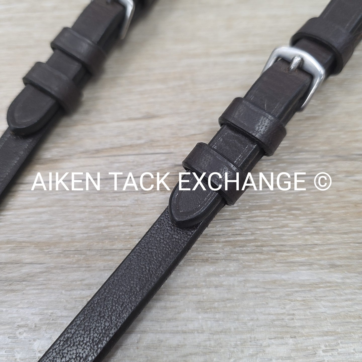 Bobby's English Tack Plain Laced Reins, Brown, 66"