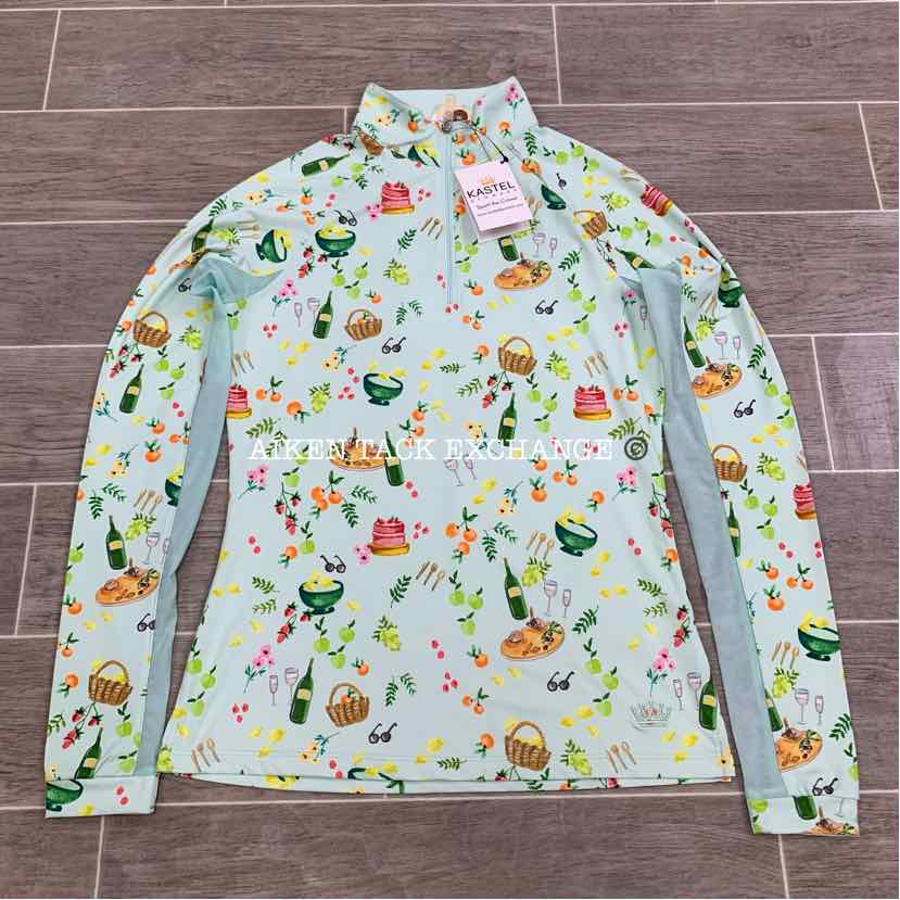 Kastel Denmark Long Sleeve Sun Shirt, Mint Picnic, Size XSmall, Brand New