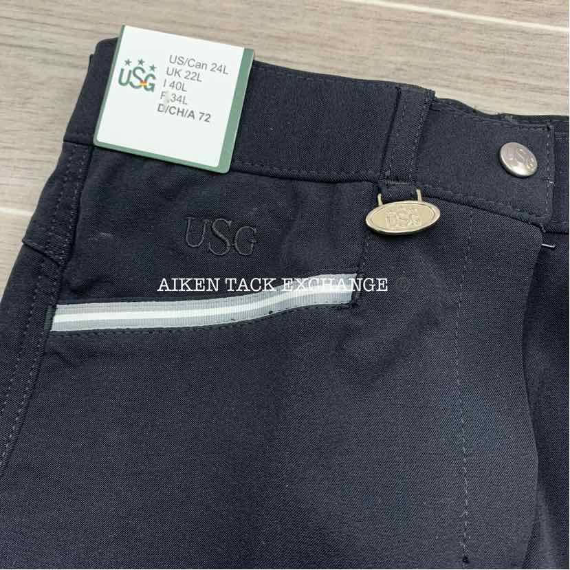 KL Select USG "Ava" Silicone Full Seat Breeches, Size 24 L