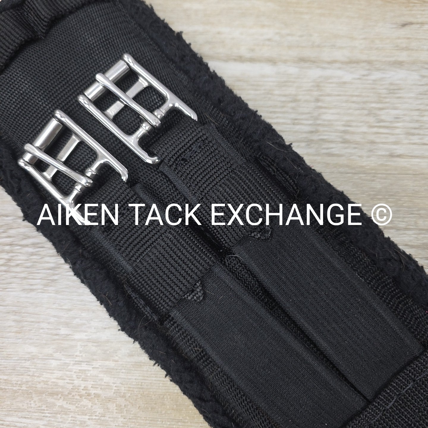 Fleece Dressage Girth with Double Elastic, Black, 30"