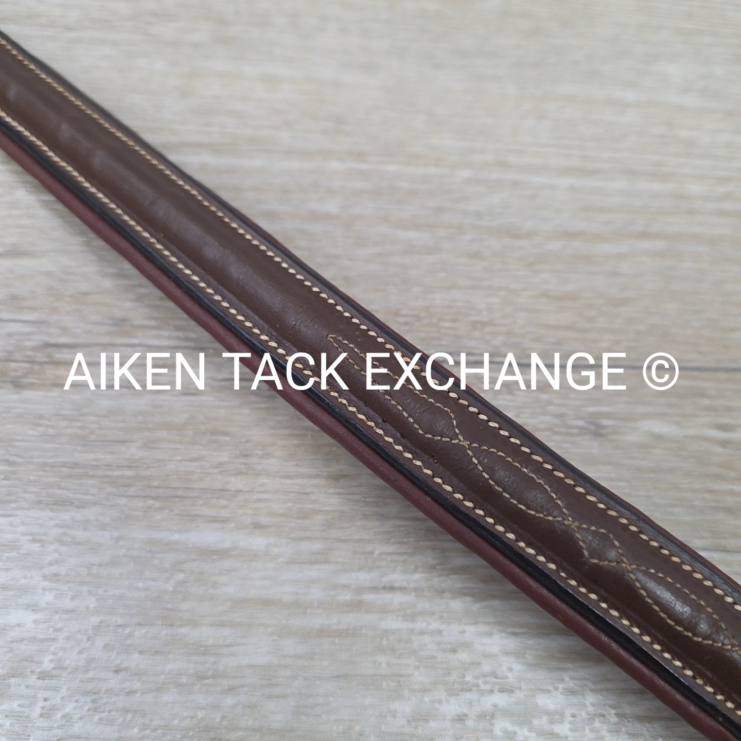 HDR Fancy Stitched Browband, Brown, 17"