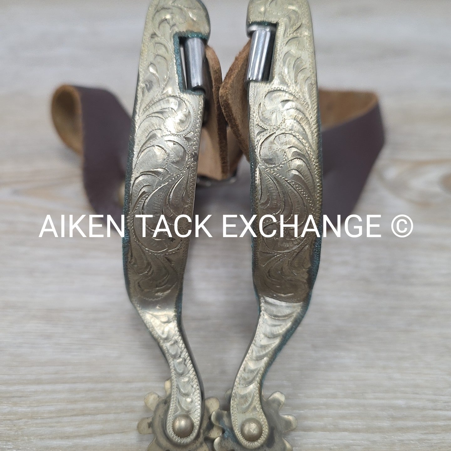 Engraved Western Spurs with Straps